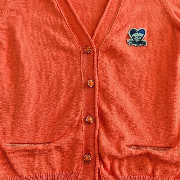 Little Marc Jacobs coral button down cardigan with gold accents size 6 - Picture 4 of 6